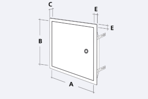 Revisionstür Softline Stahlblech Verzinkt Weiss RAL 9016 | AT