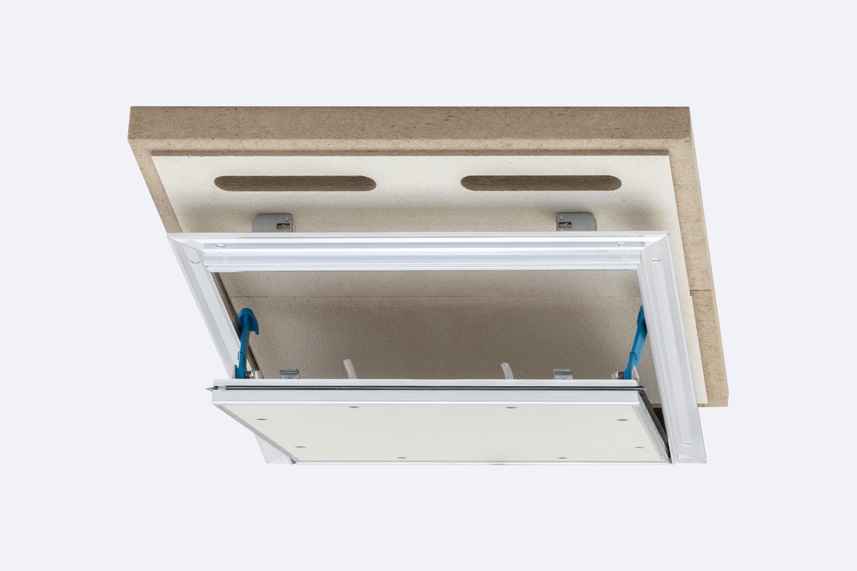 Alumatic EI30 Trappe de visite 18 mm ou 2 x 12,5 mm pour un montage dans des sous-plafonds coupe-feu indépendants