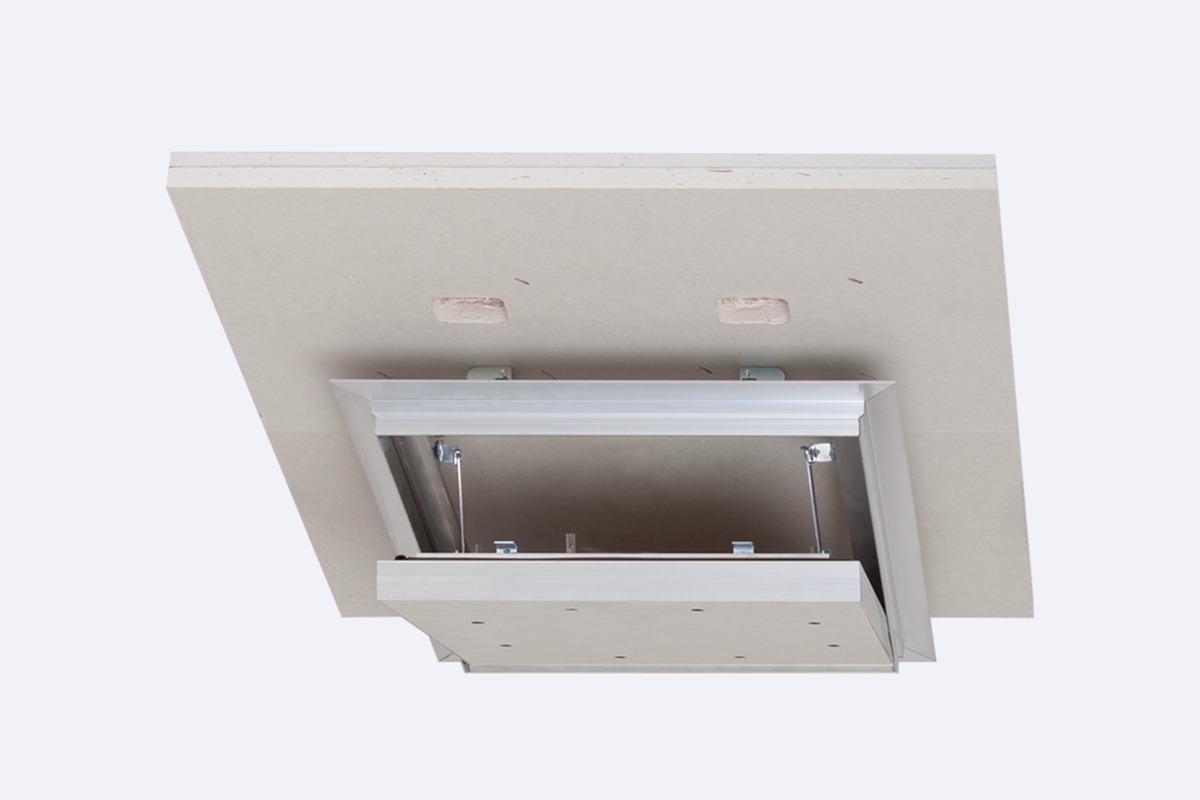 Alumatic EI30 access panelsmoke, air and dust tight for installation in self rated fire protecting suspended ceilings 